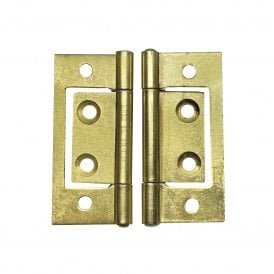 40mm Brass Plated Flush Hinge Pair