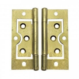 60mm Brass Plated Flush Hinge Pair