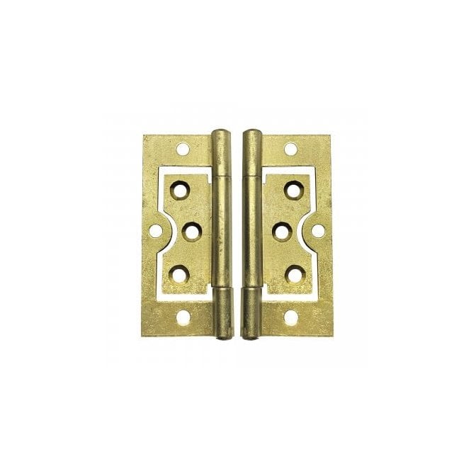 GW Leader 75mm Brass Plated Flush Hinge Pair