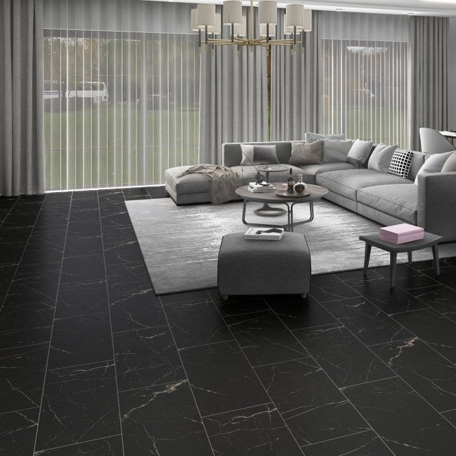 GW Leader Black Marble - Lifestyle Plus 5mm Luxury Rigid Vinyl Flooring