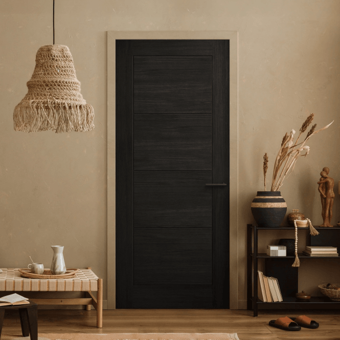 GW Leader Black Pre-finished Internal Endure Laminate Ladder FD30 Fire Door