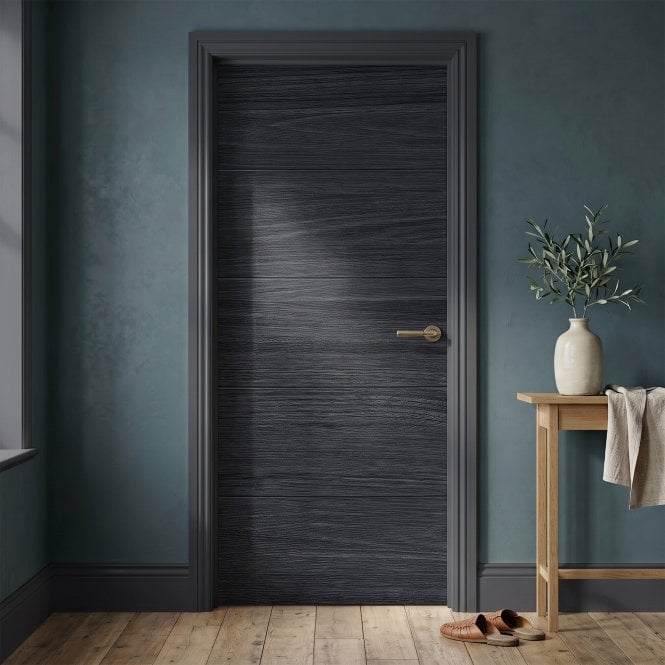 GW Leader Black Pre-finished Internal Linear Laminate Door