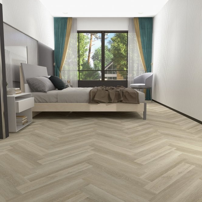 GW Leader Buttermilk Oak - Lifestyle Herringbone 5.5mm Luxury Rigid Vinyl Flooring