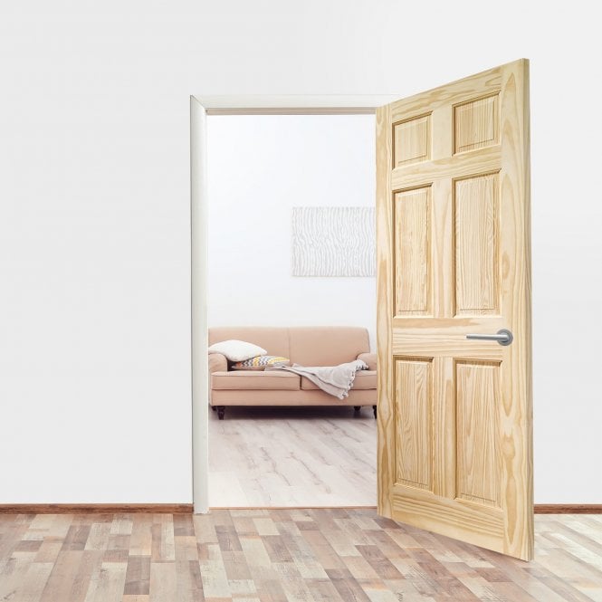 GW Leader Clear Pine Internal Unfinished 6 Panel Door