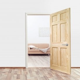 Clear Pine Internal Unfinished 6 Panel Door