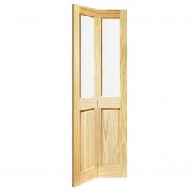Clear Pine Internal Unfinished Malton 4 Panel 2 Light Clear Glass Bi-Fold Door 