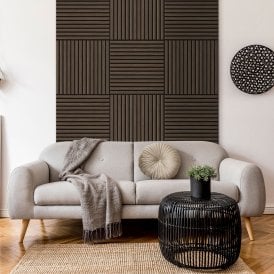Dark Walnut - Elevation Square Acoustic Slat Wall Panel