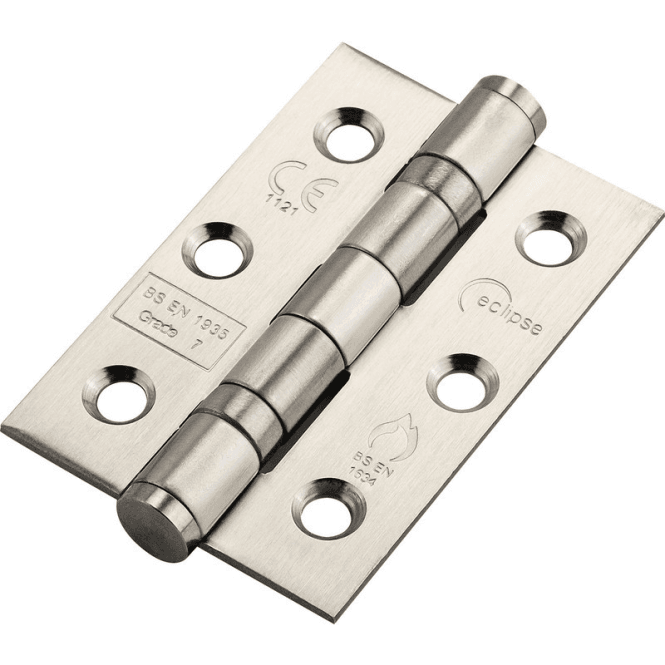 GW Leader Double Ball Bearing Hinge, Satin Chrome, Fire Rated, 76mm (3