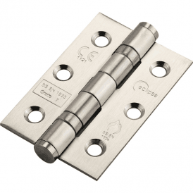 Double Ball Bearing Hinge, Satin Chrome, Fire Rated, 76mm (3")