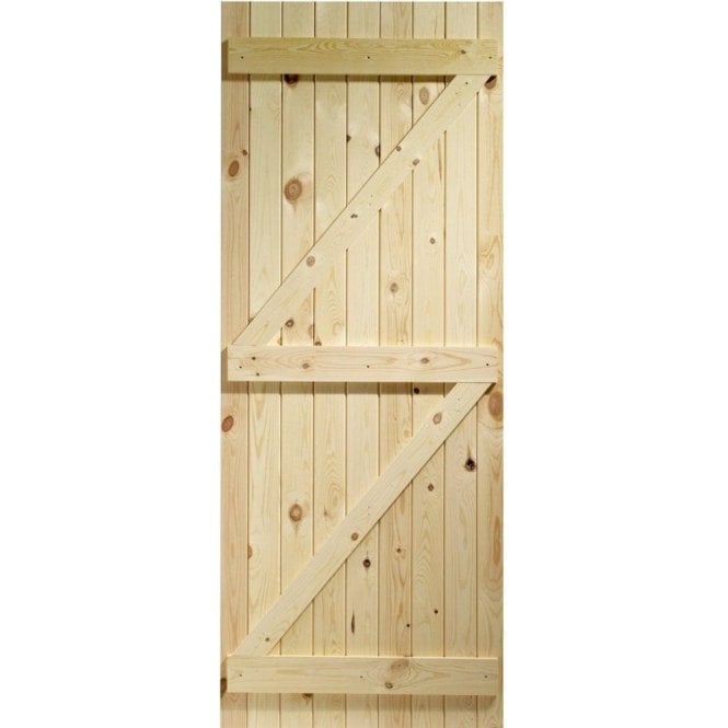 GW Leader External Knotty Pine Un-finished Ledged and Braced Gate