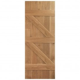 External Oak Un-finished Ledged and Braced Door