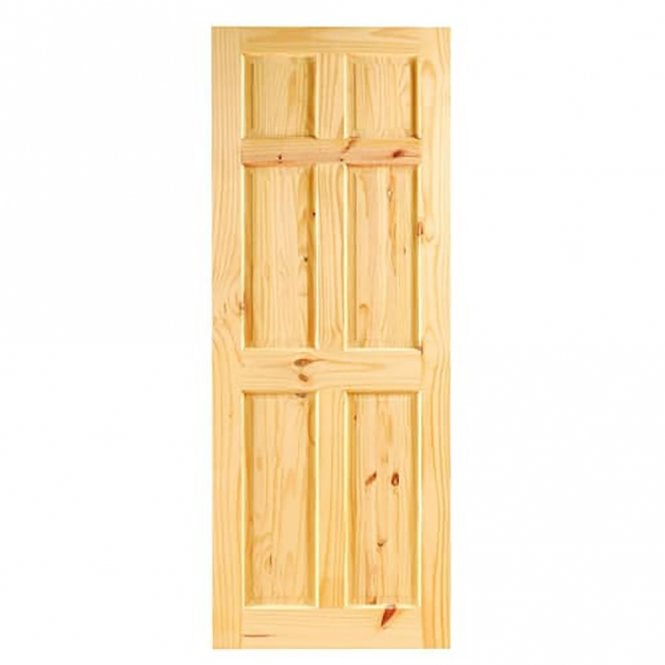 GW Leader External Rosemount Knotty Pine Pre-finished 6 Panel Door 