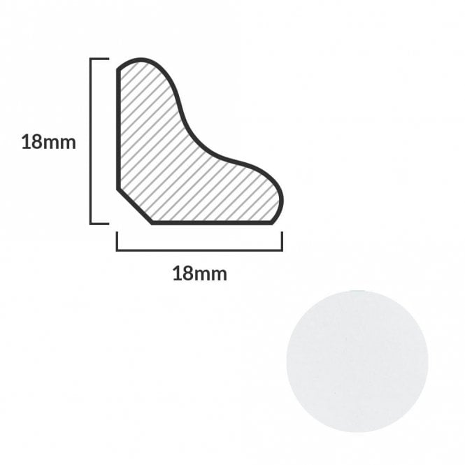 GW Leader FC14 White Laminate Scotia Beading 18mm x 2.4m