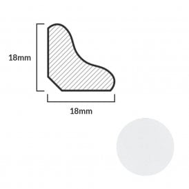 FC14 White Laminate Scotia Beading 18mm x 2.4m