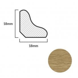 FC15 Natural Oak Laminate Scotia Beading 18mm x 2.4m