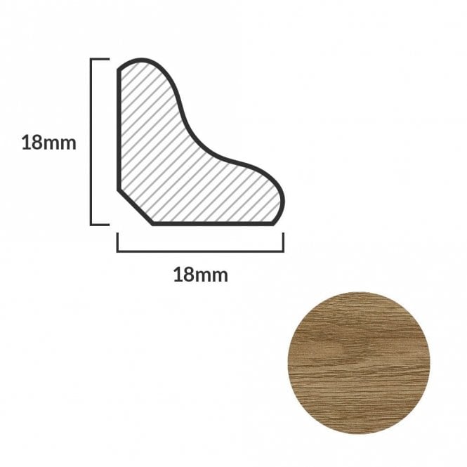 GW Leader  FC18 Dark Oak Laminate Scotia Beading 18mm x 2.4m