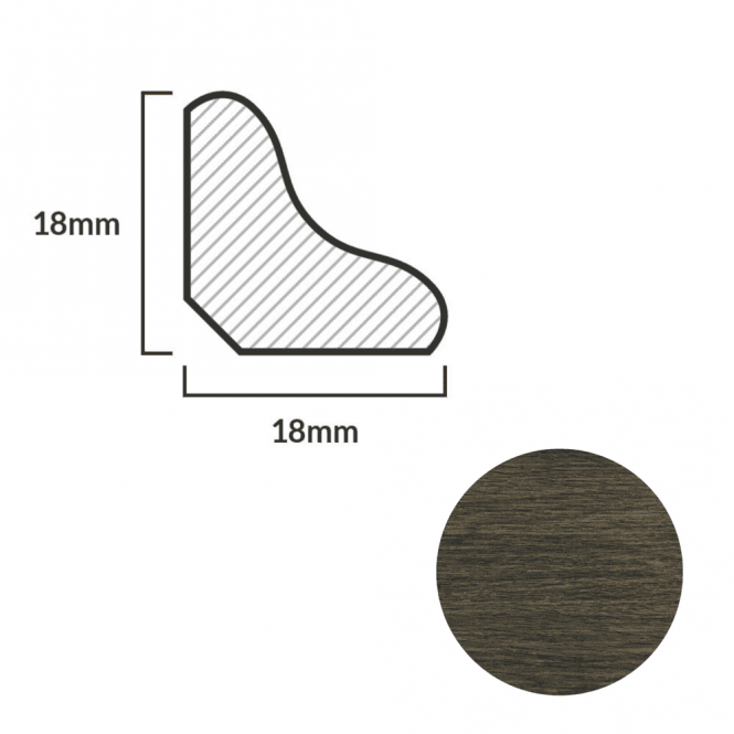 GW Leader FC47 Weathered Oak Laminate Scotia Beading 18mm x 2.4m