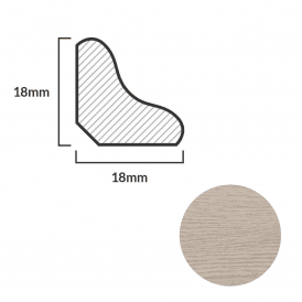 FC70 Light Grey Oak Laminate Scotia Beading 18mm x 2.4m