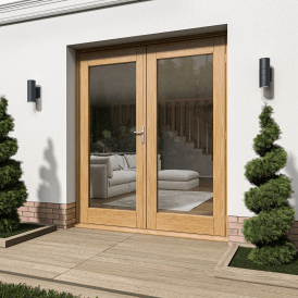Fully Finished Oak External French Patio Door Set