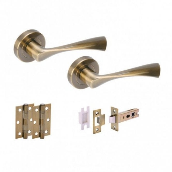 GW Leader Hunta Zena Antique Brass Door Handle Pack