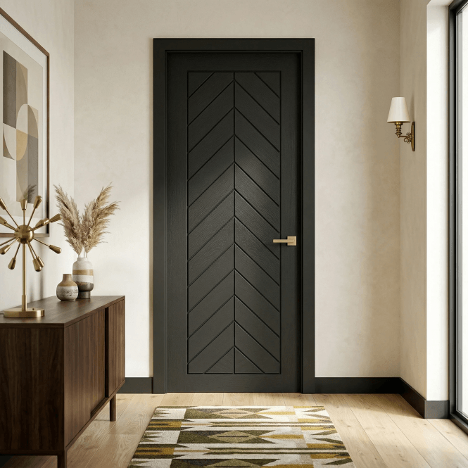 GW Leader Internal Black Pre-finished Chevron Door