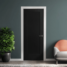 Internal Black Pre-finished Fluted Pattern 10 Door