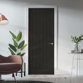Internal Black Pre-finished Oak Cottage Vertical 5 Panel Door