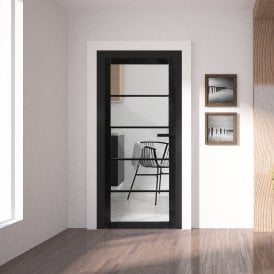 Internal Graphite Black Pre-finished Industrial Studio 5L Clear Glass Door