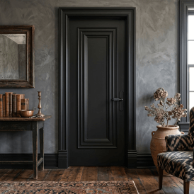 Internal Jet Black Pre-finished 1 Panel Trinity Door