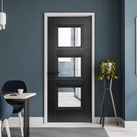 Internal Jet Black Pre-finished Elegance Ripley 3L Clear Glass Door