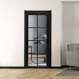 Internal Jet Black Pre-finished Industrial Studio 8L Clear Glass Door