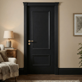 Internal Jet Black Pre-finished Mayfair 2 Panel FD30 Fire Door