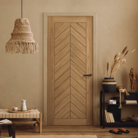 Internal Oak Pre-finished Chevron FD30 Fire Door
