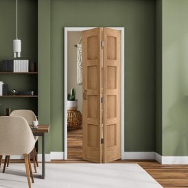  Internal Oak Unfinished Shaker Bi-Fold Door