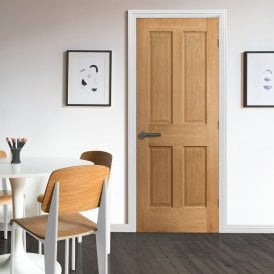 Internal Oak Unfinished Victorian Fire Door
