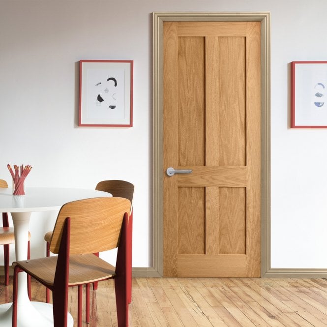 GW Leader Internal Oak Unfinished Victorian Shaker Fire Door