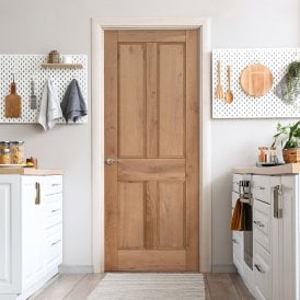 Internal Pre-finished Rustic Oak Victorian 4 Panel Door
