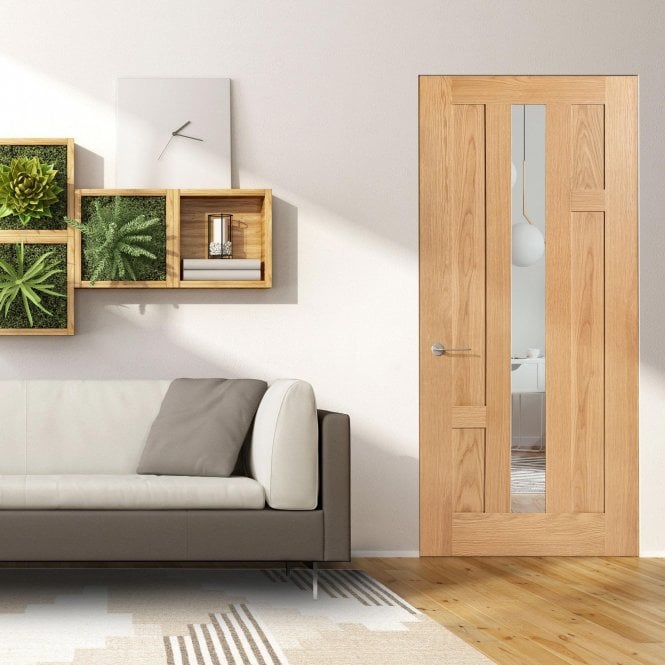 GW Leader Internal Pre-finished Stamford 1L Clear Glass Door