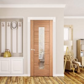 Internal Unfinished Oak Parma 1L Clear Glass Door