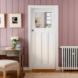 Internal White Primed 1930's DX Door with Clear Glass