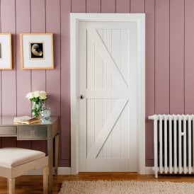 Internal White Primed Barn FLB Door