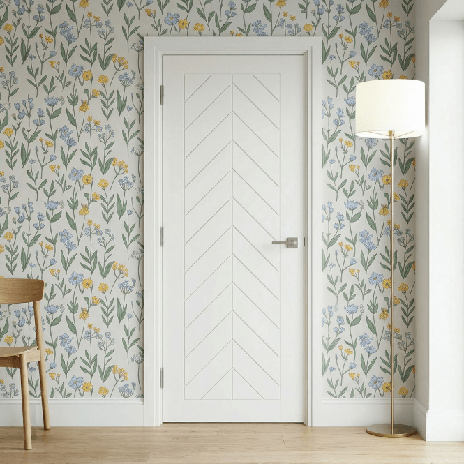 GW Leader Internal White Primed Chevron Door