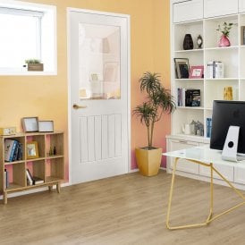 Internal White Primed Cottage 1P 1L Clear Glass Door