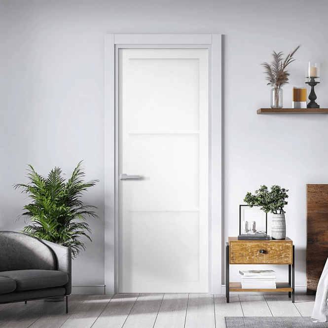 GW Leader Internal White Primed Industrial Studio 3 Panel Door 