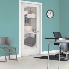 Internal White Primed Pattern 10 Door with Clear Glass