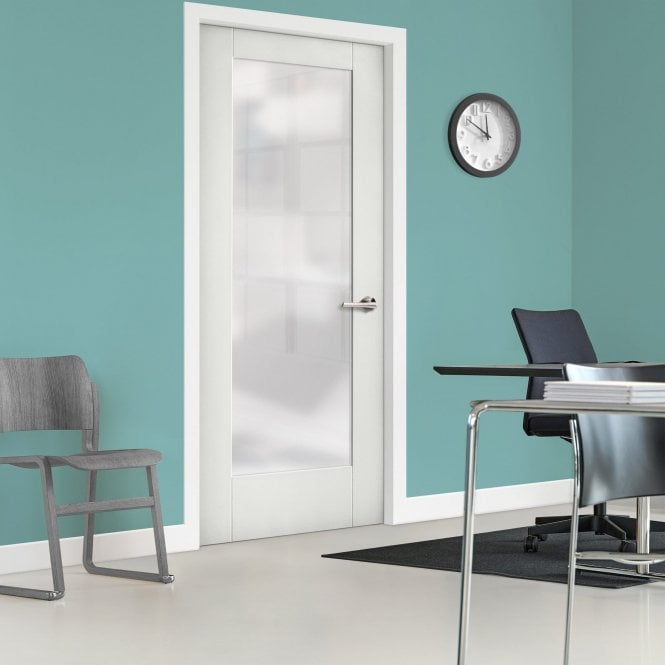 GW Leader Internal White Primed Pattern 10 Door with Obscure Glass