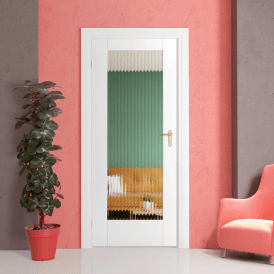 Internal White Primed Pattern 10 Door with Reeded Glass