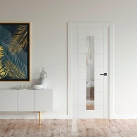 Internal White Primed Pedrena 1L Clear Glass Door