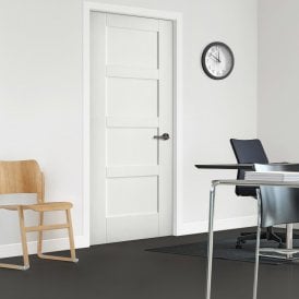 Internal White Primed Shaker 4 Panel FD30 Fire Door
