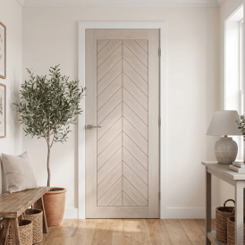 Ivory Pre-finished Internal Endure Laminate Chevron Door